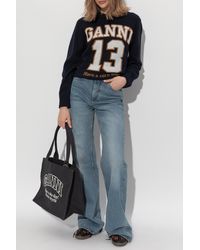 Ganni - Sweater With Logo - Lyst