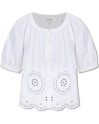 FRAME - Top With Openwork Trim - Lyst