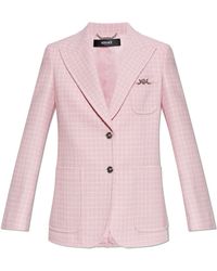 Versace - Checked Pattern Blazer - Lyst