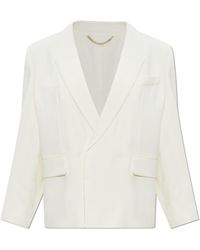Victoria Beckham - Double-Breasted Blazer With Double Back Vent - Lyst