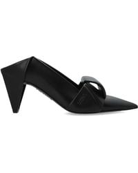Loewe - Leather Heeled Mules "Origami" - Lyst