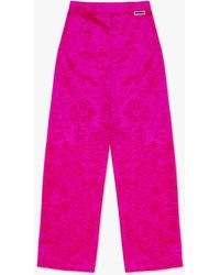 Vetements Velour Pleat-front Trousers - Pink