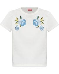 KENZO - T-Shirt With Floral Motif - Lyst