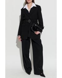 Ganni - Blazer With A Waist Belt - Lyst
