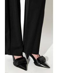 Loewe - Leather Heeled Mules "Origami" - Lyst