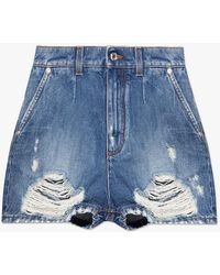 Dolce & Gabbana - High-Waisted Denim Shorts - Lyst