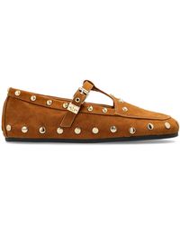 Ganni - Ballet Flats With Studs - Lyst