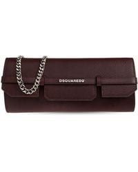 DSquared² - Leather Clutch "Twin" - Lyst