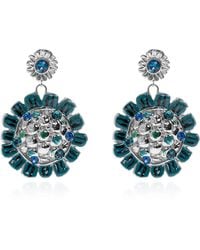 Marni - Brass Floral Motif Earrings - Lyst