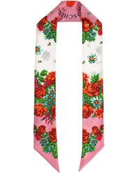Moschino - Silk Scarf With Floral Motif - Lyst