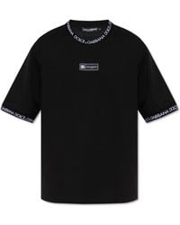 Dolce & Gabbana - T-shirt With Logo Patch, - Lyst