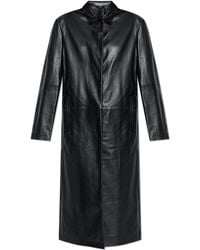 DIESEL - Leather Coat "L-Ancelot" - Lyst