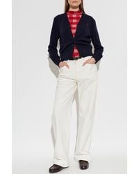 Ami Paris - Wool Cardigan With Embroidered Logo - Lyst
