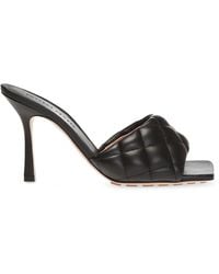 Bottega Veneta - Quilted High Heel Slide Sandals - Lyst