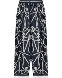 Dolce & Gabbana - Silk Trousers With "Marina" Print - Lyst