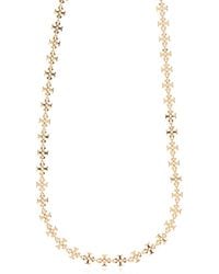 Tory Burch - Brass Necklace With Logo - Lyst