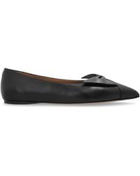Ferragamo - Leather Ballet Flats With A Bow - Lyst