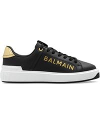 Balmain - Leather B-court Sneakers - Lyst