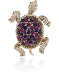 Dolce & Gabbana - Brooch With Shimmering Crystals - Lyst