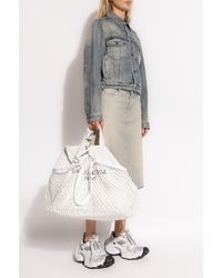 Balenciaga - Denim Jacket With Logo - Lyst
