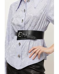 AllSaints Alcor Leather Belt in Black 