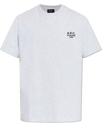 A.P.C. - T-Shirt With Embroidered Logo - Lyst
