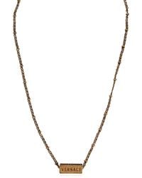 Versace - Brass Necklace With Logo - Lyst