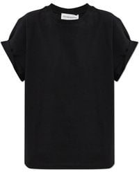 Victoria Beckham - T-Shirt With Rolled-Up Sleeves - Lyst