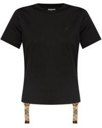Burberry - T-Shirt With Side Drawstrings - Lyst