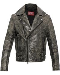 DIESEL - Leather Jacket 'L-Eon-Cjcm' - Lyst