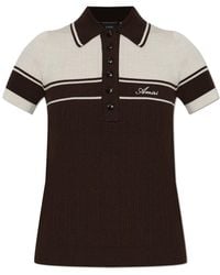 Amiri - Wool Polo Shirt With Embroidered Logo - Lyst