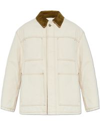 Ami Paris - Insulated Jacket With Corduroy Collar - Lyst