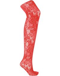 Gucci Floral Motif Tights - Red