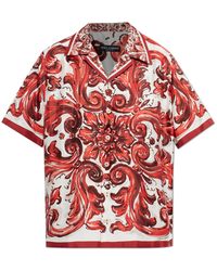 Dolce & Gabbana - Silk Shirt With "Majolica" Print - Lyst