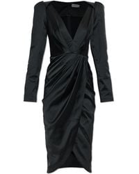 Balmain - Long Dress With Shoulder Pads - Lyst