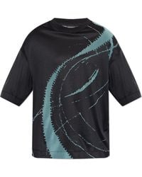 Emporio Armani - T-Shirt With A Velvet-Finish Print - Lyst