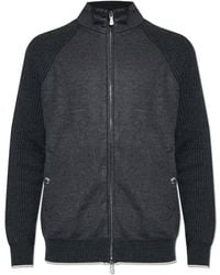 Eleventy - Wool Cardigan With Stand-Up Collar - Lyst
