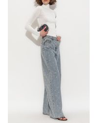Self-Portrait - Jeans With Shimmering Appliqués - Lyst