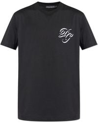 Dolce & Gabbana - T-Shirt With Embroidered Logo - Lyst