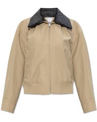 Bottega Veneta - Jacket With Leather Collar - Lyst