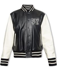 Palm Angels - Leather Bomber Jacket - Lyst