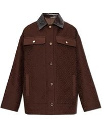CASABLANCA - Jacket With Leather Collar - Lyst