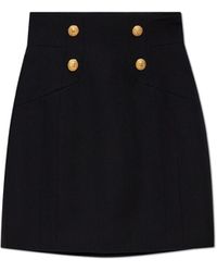 Balmain - Skirt With Decorative Buttons - Lyst