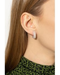 AllSaints - Pearl Embellished Hoop Earrings - Lyst