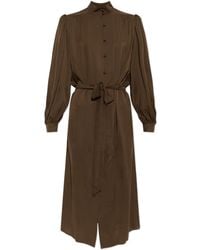 Valentino Garavani - Silk Dress With A Waist Belt - Lyst