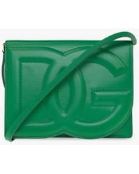 Dolce & Gabbana - Leather Shoulder Bag With Logo - Lyst