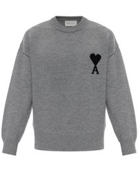 Ami Paris - Wool Sweater With Logo - Lyst