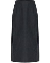Jil Sander - Wool Skirt With Slits - Lyst