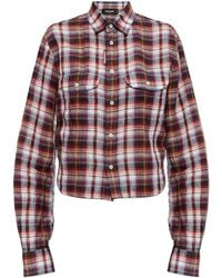 DSquared² - Linen Shirt With A Check Pattern - Lyst
