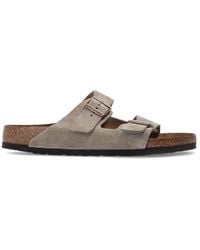 Birkenstock - 'Boston Bs' Suede Slides - Lyst